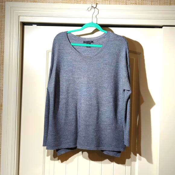 Tahari Plus Size Gray Wool Blend Drop Sleeve Button Down Back Sweater Size 2X - Picture 1 of 8